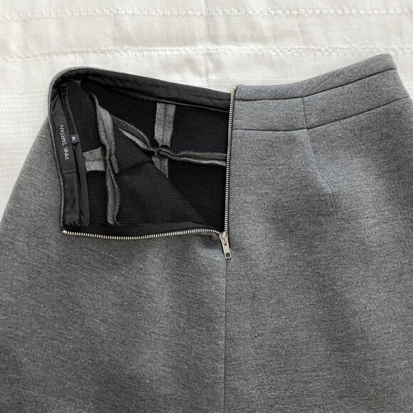 PINK TARTAN GREY SCUBA MINI SKATER SKIRT - 10 - Picture 7 of 8